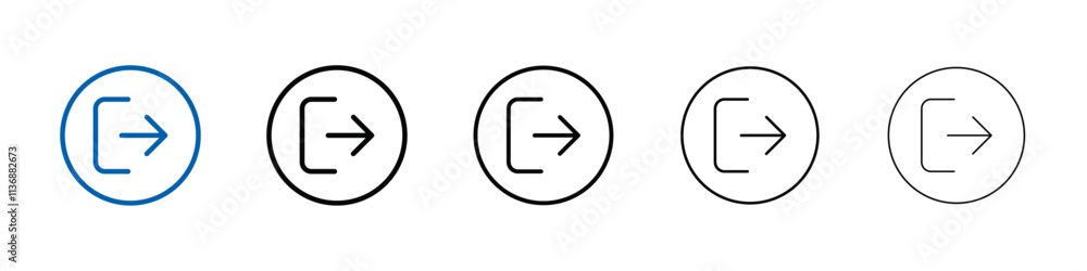 Logout icon Outline vector logo for web ui Logout icon Outline vector logo for web ui