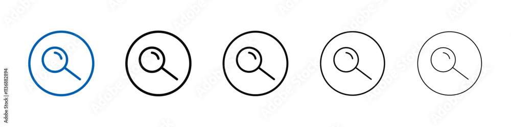 Magnifying glass icon Outline vector logo for web ui Magnifying glass icon Outline vector logo for web ui