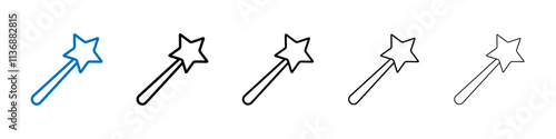 Magic wand icon Outline vector logo for web ui