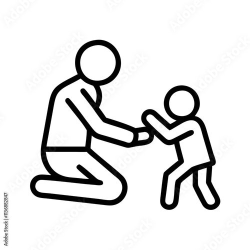 parent and child playing together icon, parent and child playing together vector.