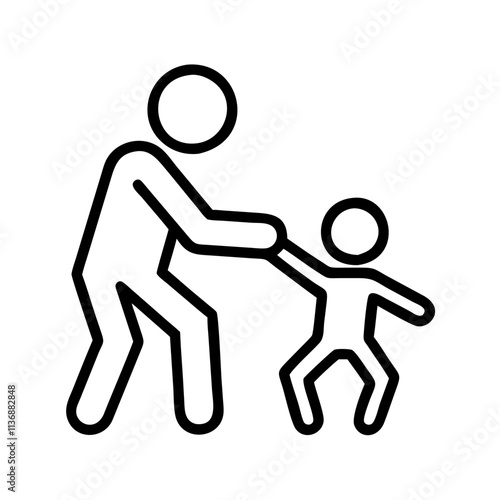 parent and child playing together icon, parent and child playing together vector.