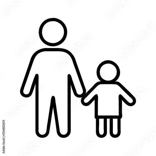 parent and child silhouette icon, parent and child silhouette vector.