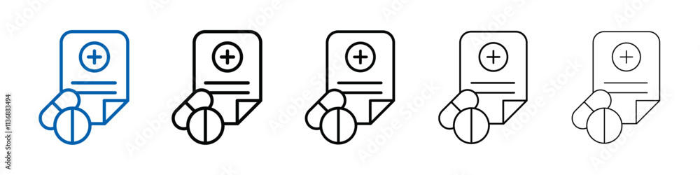 medical Prescription icon Outline vector logo for web ui medical Prescription icon Outline vector logo for web ui