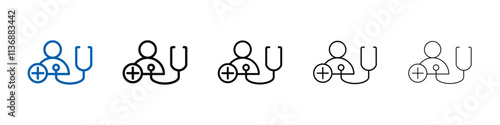 Medical check-up icon Outline vector logo for web ui