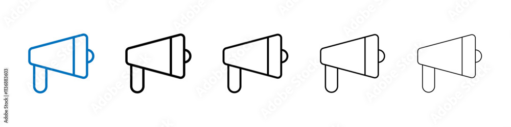Megaphone icon Outline vector logo for web ui Megaphone icon Outline vector logo for web ui