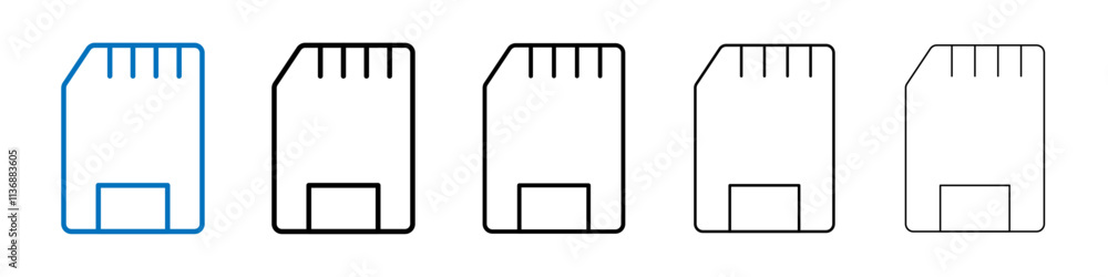 Memory card icon Outline vector logo for web ui