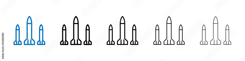 Missile icon Outline vector logo for web ui Missile icon Outline vector logo for web ui
