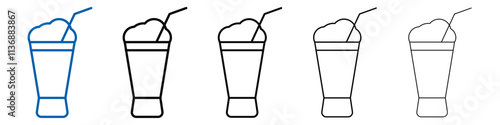 Milk shake icon Outline vector logo for web ui