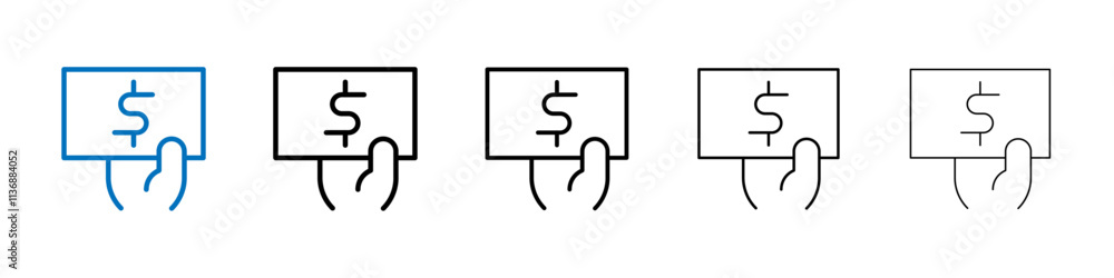 Naklejka premium Money donation icon Outline vector logo for web ui