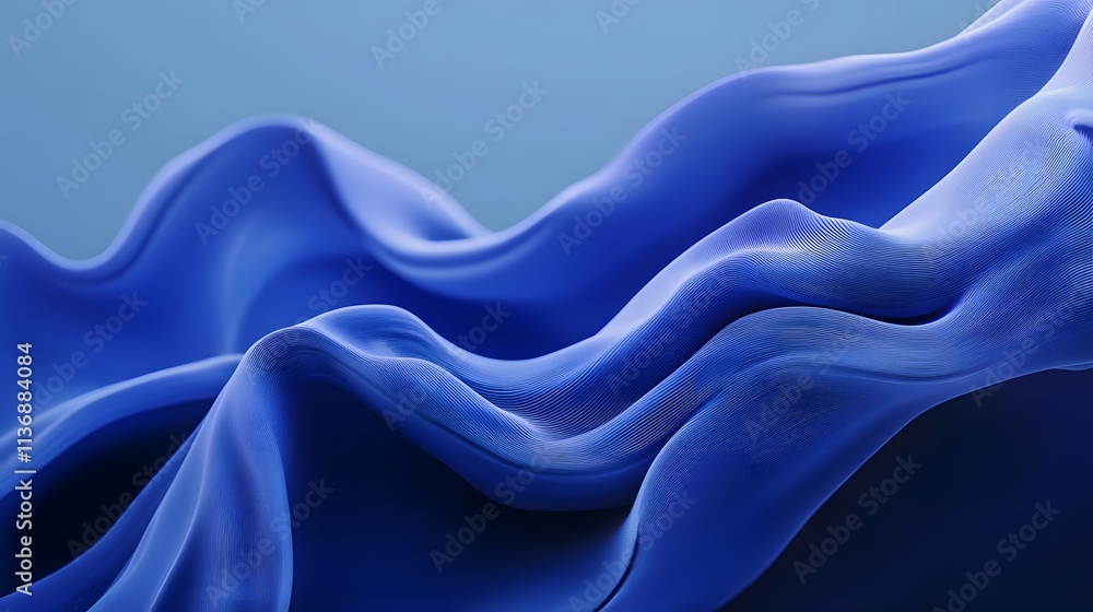 Obraz premium Abstract Blue Waves Flowing Softly Elegant Design