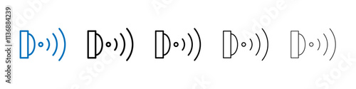 Motion sensor icon Outline vector logo for web ui