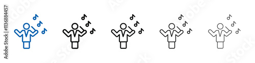 Music conductor icon Outline vector logo for web ui