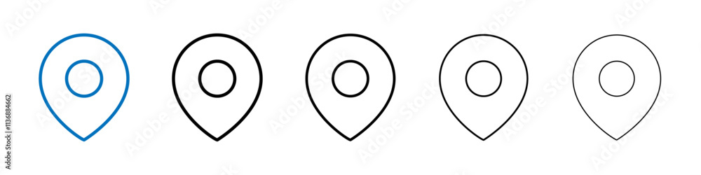 Navigation pin icon Outline vector logo for web ui Navigation pin icon Outline vector logo for web ui