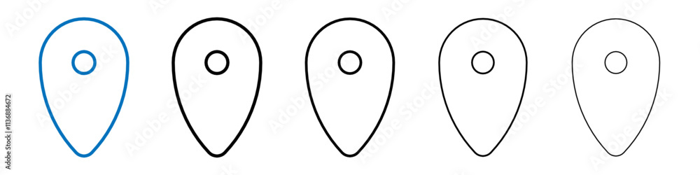 Navigation pin icon Outline vector logo for web ui Navigation pin icon Outline vector logo for web ui