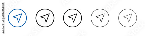 Navigator arrow icon Outline vector logo for web ui