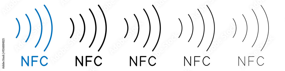 Obraz premium NFC icon Outline vector logo for web ui