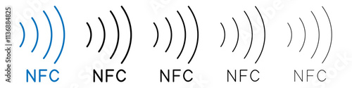 NFC icon Outline vector logo for web ui photo