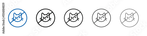 No cats allowed icon Outline vector logo for web ui