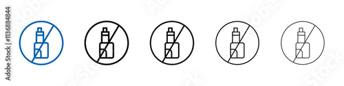 No Electronic Vaping icon Outline vector logo for web ui