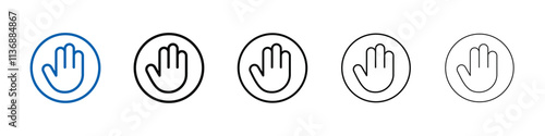 No entry hand sign icon Outline vector logo for web ui