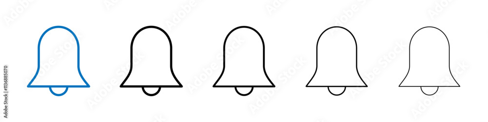 Notification bell icon Outline vector logo for web ui Notification bell icon Outline vector logo for web ui