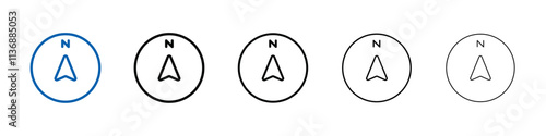 North icon Outline vector logo for web ui