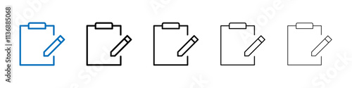 Notepad icon Outline vector logo for web ui