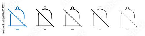 Notification off icon Outline vector logo for web ui