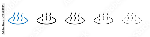 Onsen icon Outline vector logo for web ui