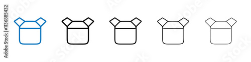 Open box icon Outline vector logo for web ui