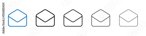 Open envelope icon Outline vector logo for web ui