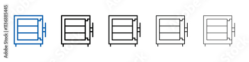Open safe icon Outline vector logo for web ui