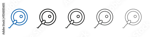 ovule being fertilized by sperm icon Outline vector logo for web ui