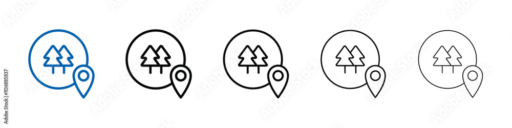 Park, forest location map icon Outline vector logo for web ui Park, forest location map icon Outline vector logo for web ui