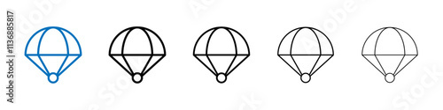 Parachute icon Outline vector logo for web ui