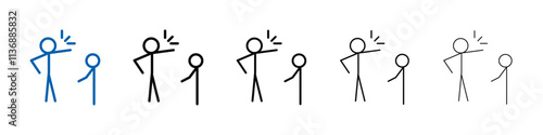 Parents scolding child icon Outline vector logo for web ui
