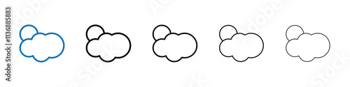 Partially cloudy icon Outline vector logo for web ui