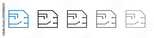 PCB icon Outline vector logo for web ui