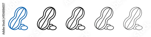 Peanut icon Outline vector logo for web ui