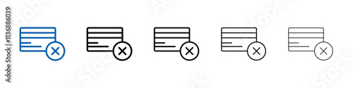 Payment cancel icon Outline vector logo for web ui