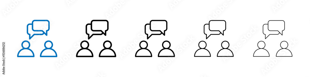 Person conversation icon Outline vector logo for web ui Person conversation icon Outline vector logo for web ui