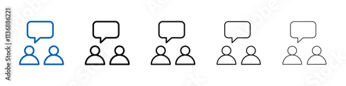 Person conversation icon Outline vector logo for web ui