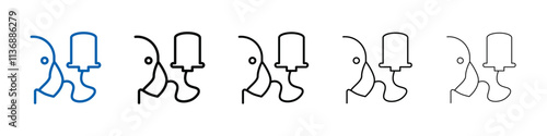 Person with oxygen mask icon Outline vector logo for web ui