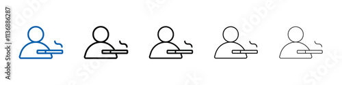 Person smoking icon Outline vector logo for web ui