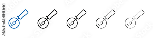 Pizza Cuttier icon Outline vector logo for web ui