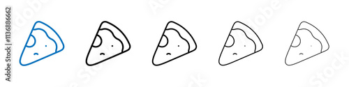 Pizza slice icon Outline vector logo for web ui