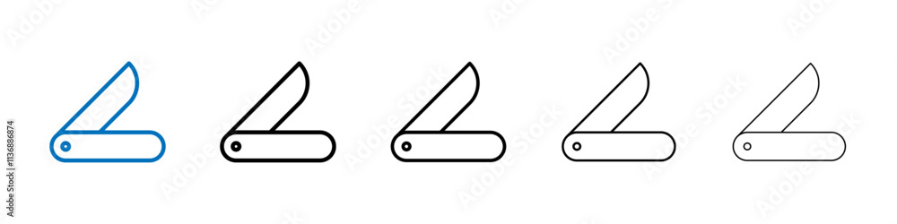 Pocket knife icon Outline vector logo for web ui Pocket knife icon Outline vector logo for web ui