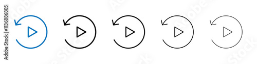 Playback icon Outline vector logo for web ui