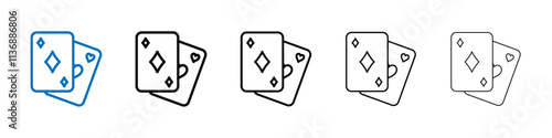 Playing cards icon Outline vector logo for web ui