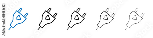 Plug and play icon Outline vector logo for web ui